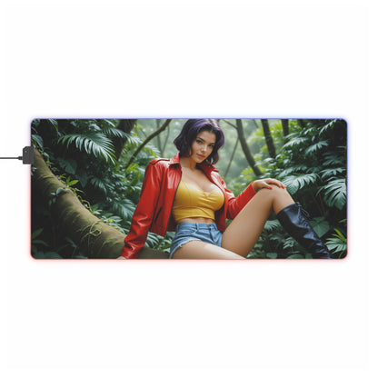 Килимок для столу Faye Valentine – світлодіодний RGB-підкладка, ретро-налаштування дівчини з аніме Вайфу