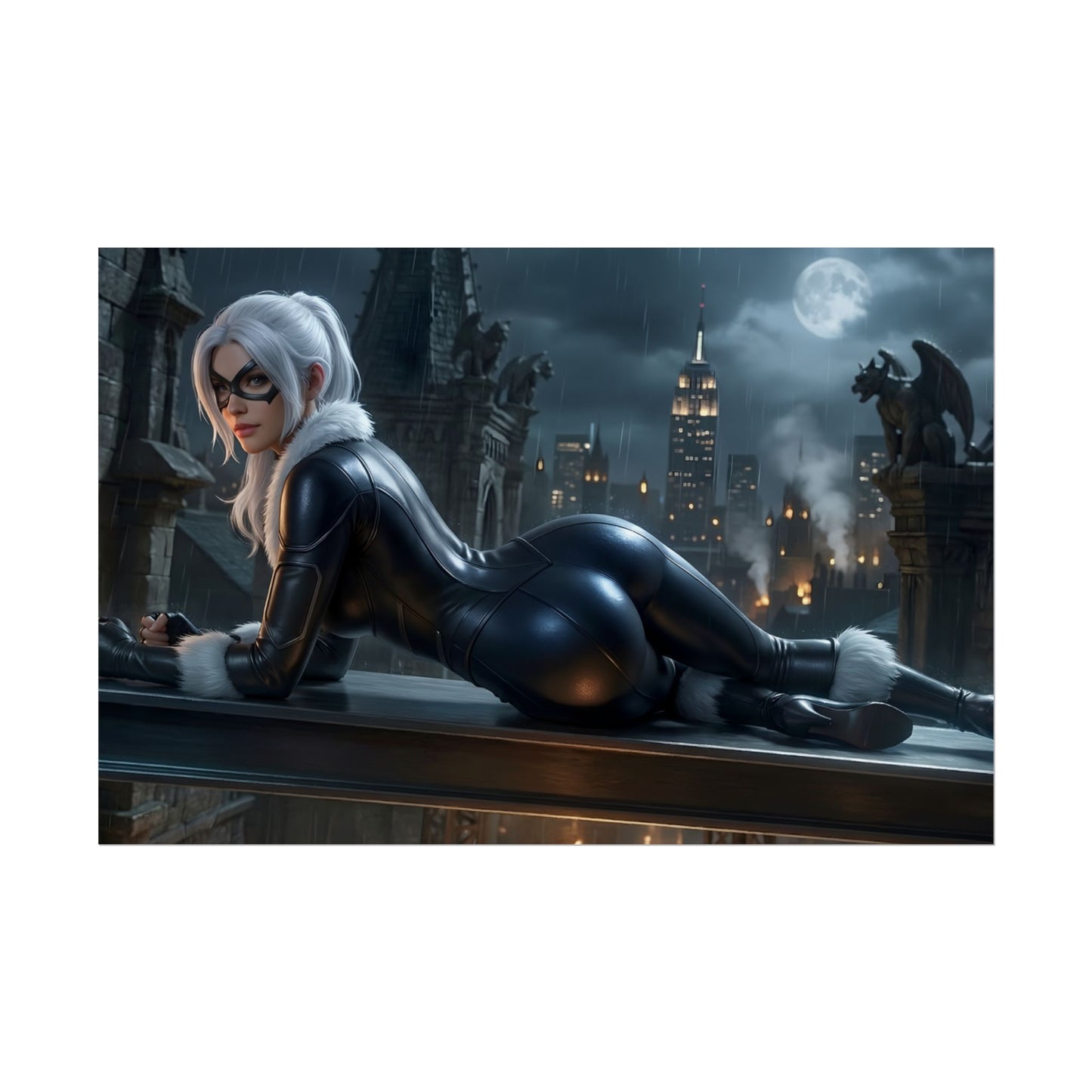 Black Cat Poster, Marvel Comics Art Print, Superhero Wall Art