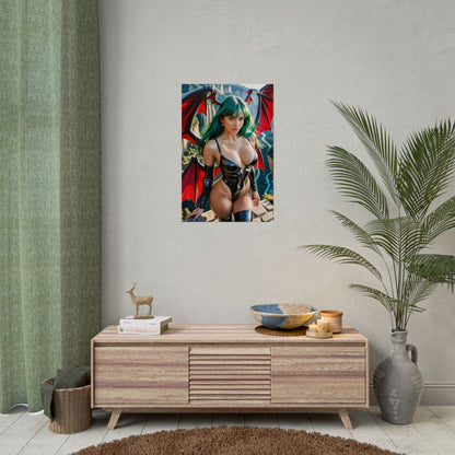 Morrigan Aensland Art Print – Legendary Dark Heroine Poster for Collectors
