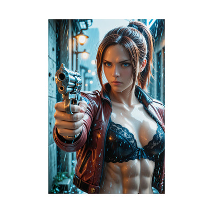Настінний художній плакат із героїнею | Принт Клер Редфілд для декору екшн-геймерів