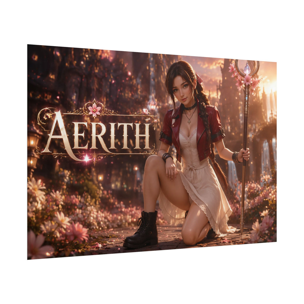 Fantasy Wall Art Aerith Gainsborough Poster Room Decor Collector Gift Art Print