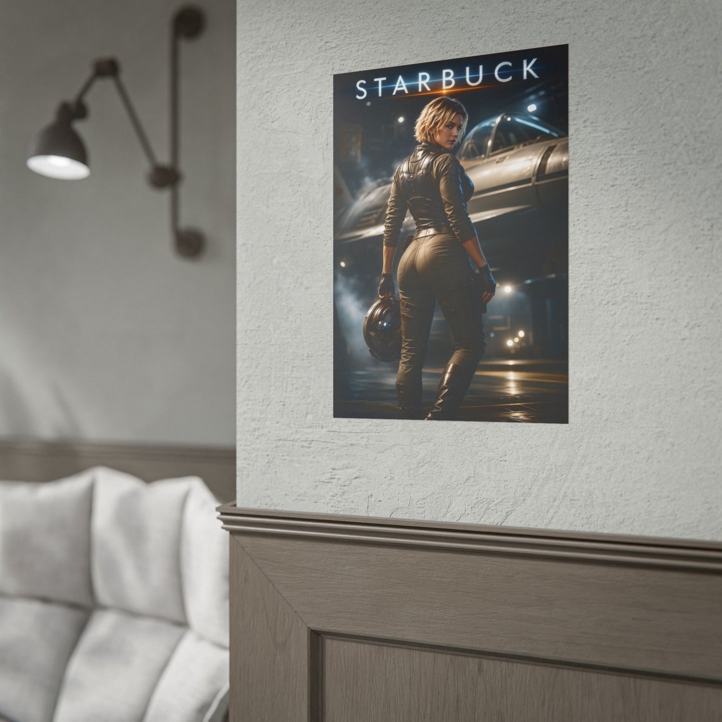 Starbuck Battlestar Galactica Poster Sci Fi Wall Art Print