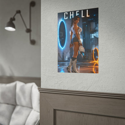 Chell Portal Poster Valve Gaming Wall Art Print Decor