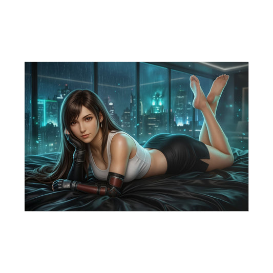 Tifa Lockhart Poster, Final Fantasy Art Print, Gaming Room Decor