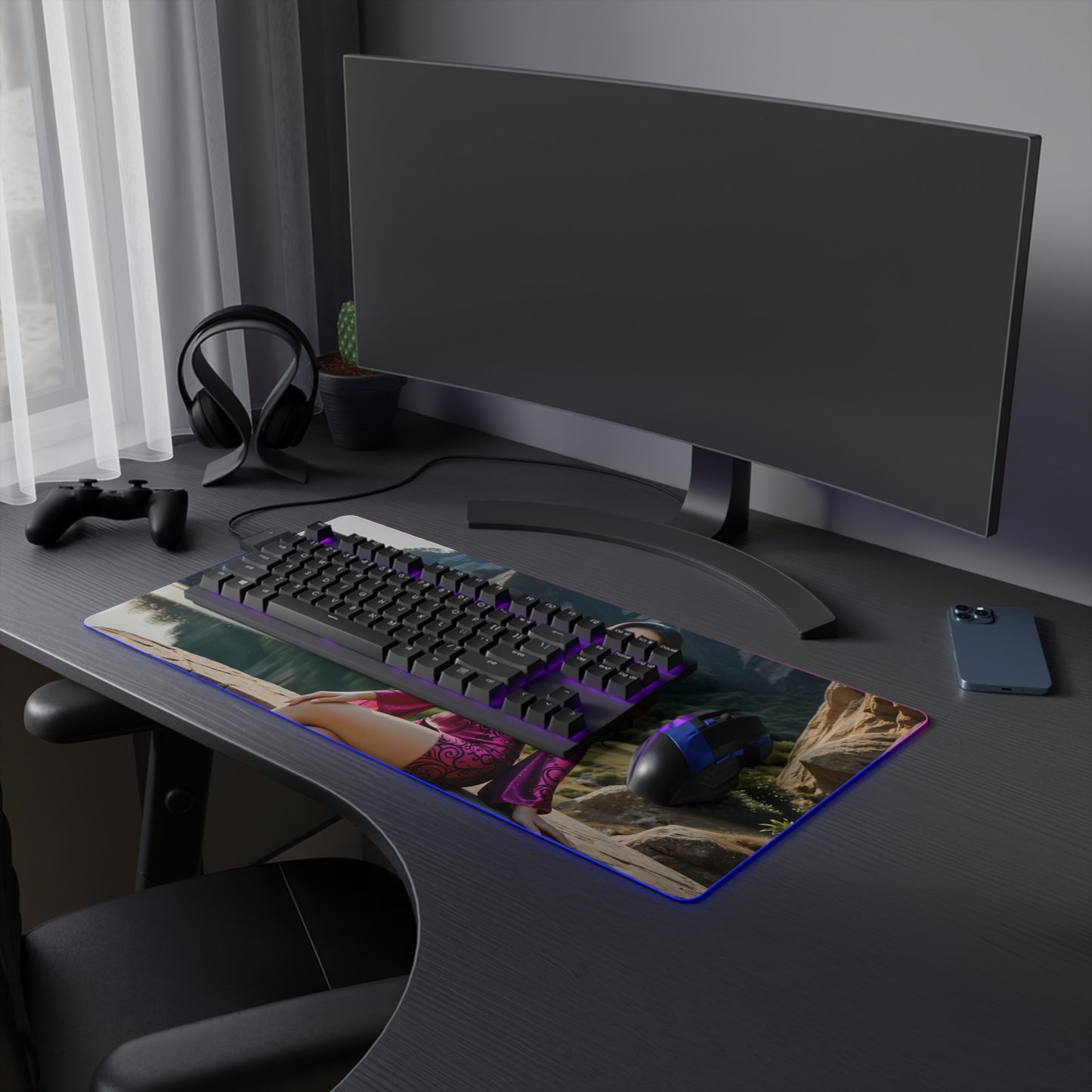 Килимок для столу Boa Hancock – світлодіодний RGB-підкладка, ігровий комплект із романтичною дівчиною з аніме Вайфу