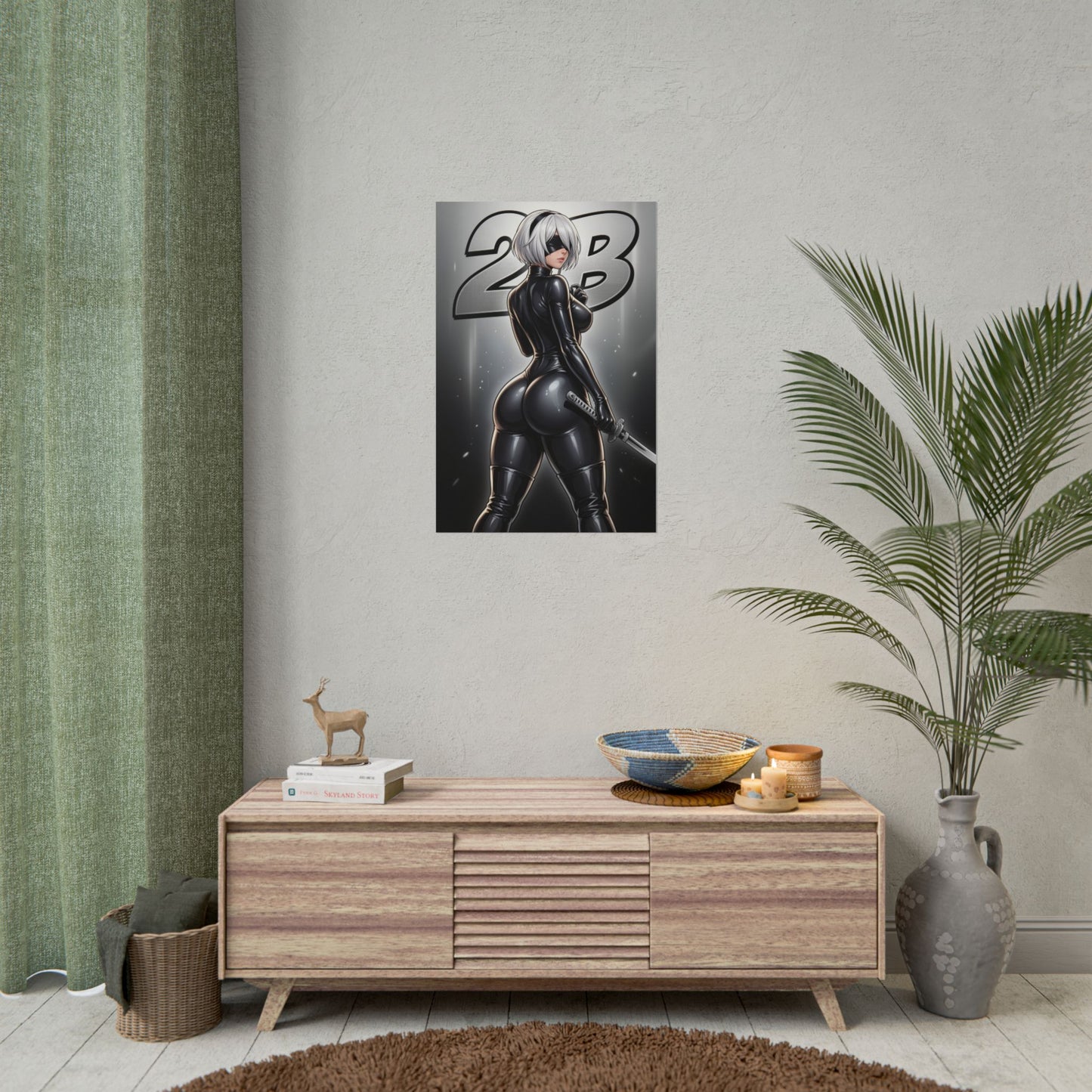 2B Nier Automata Poster, Nier Automata Wall Art Print, Android Girl Decor, Sci Fi Game Wall Art, Gamer Gift