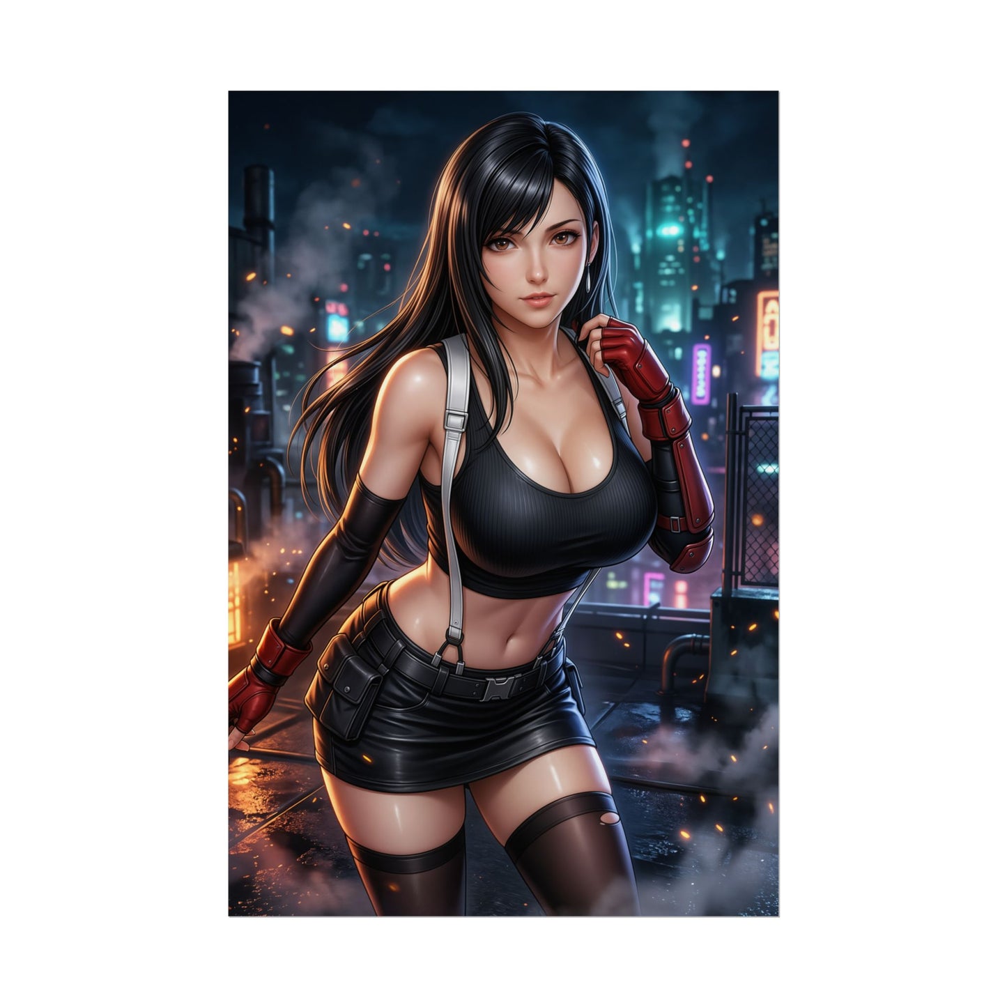 Tifa Lockhart Final Fantasy Poster Anime Girl Wall Art Fantasy Woman Print Gamer Room Decor Gift