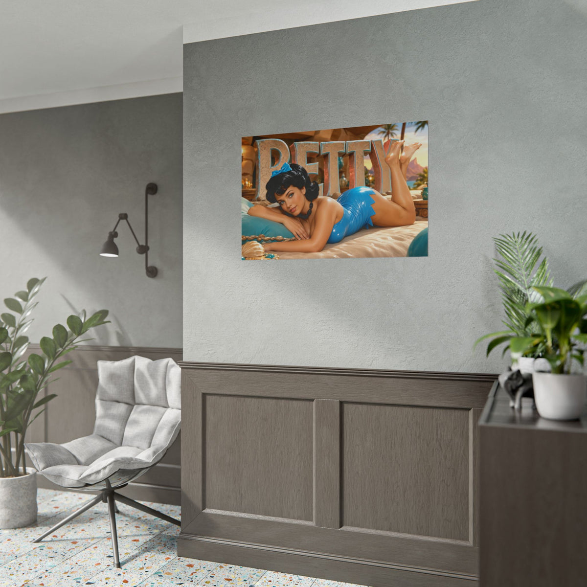 Betty Rubble The Flintstones Retro Poster Cartoon Wall Art Room Decor