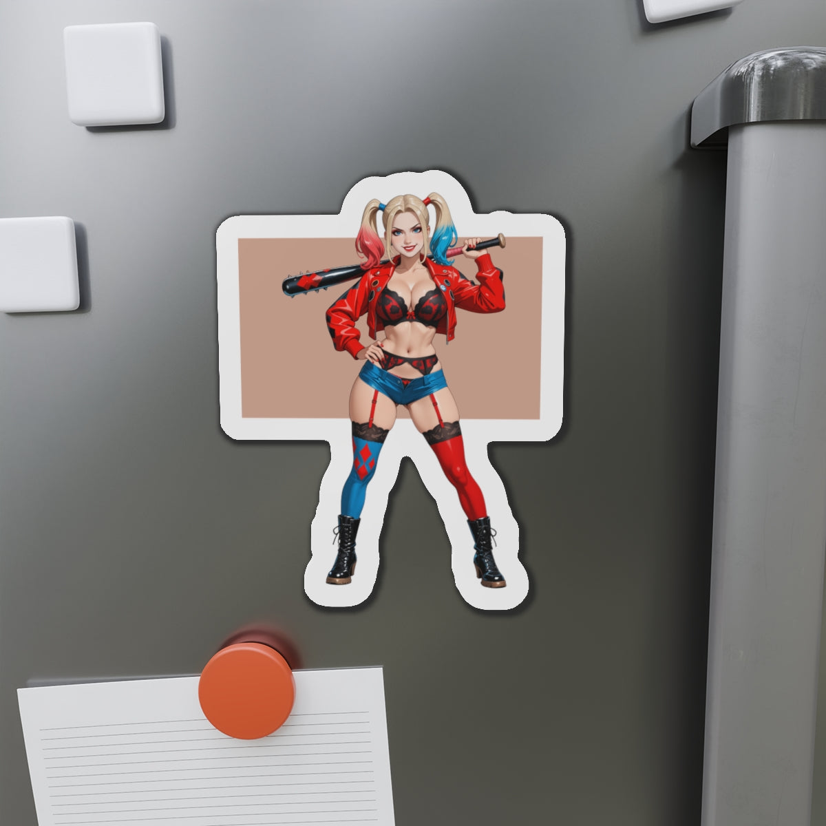 Harley Quinn Magnet – Sexy Comic-Girl-Kühlschrankmagnet, Anime-Schurken-Deko
