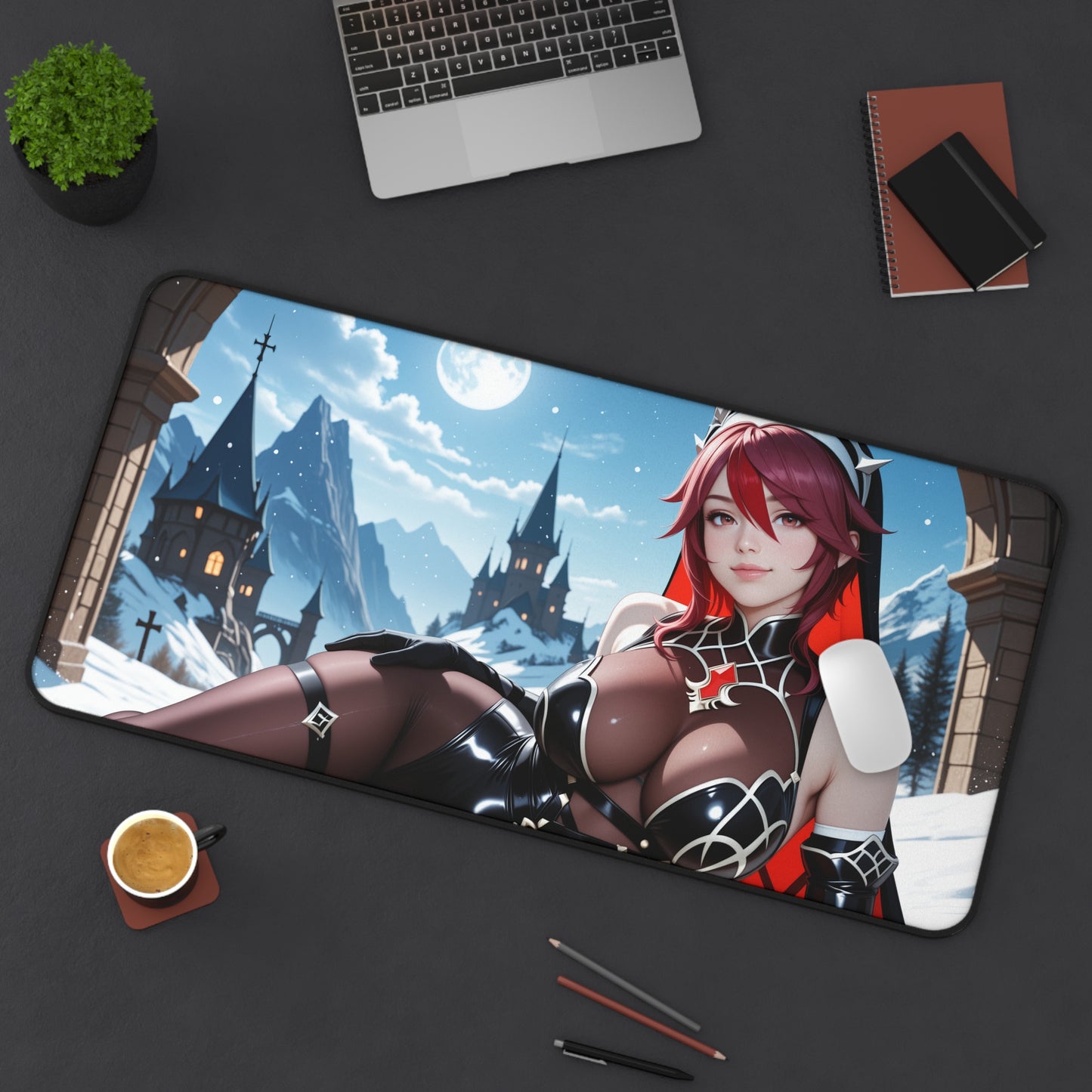 Килимок для столу Rosaria, килимок для миші Genshin Impact Heroine, налаштування ігрового столу в стилі готичного аніме