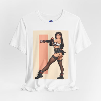 Tifa Lockhart Grafik-T-Shirt | Final Fantasy VII T-Shirt für Otaku- und Gamer-Fans | Sexy Heldinnen-Shirt