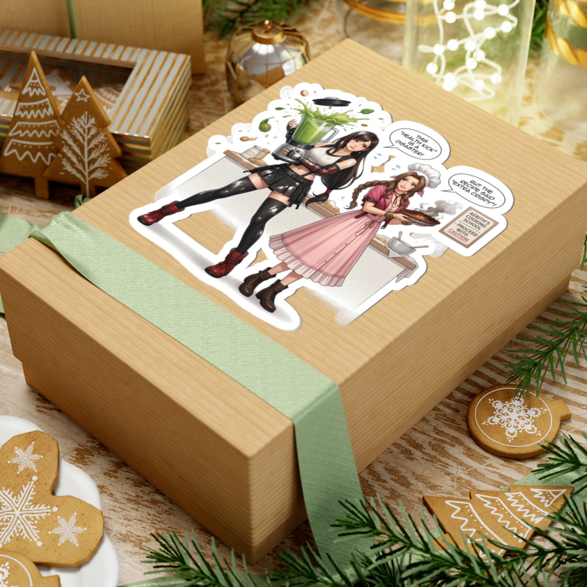 Tifa und Aerith Aufkleber – Fantasy-Duo-Vinylaufkleber für Laptops, Notizbücher &amp; Deko