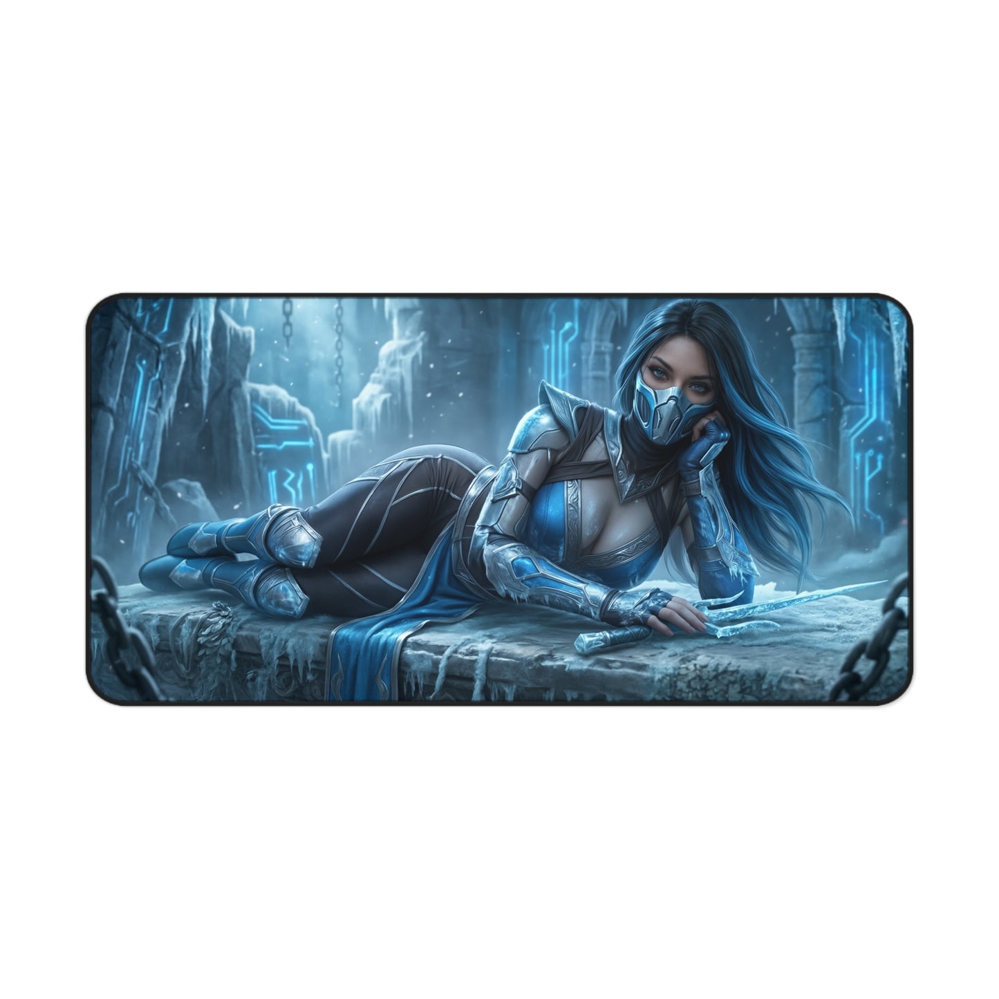 Frost Gaming Mouse Pad, Mortal Kombat Desk Mat, Ice Fighter Girl Setup — premium cryomancer artwork desk mat for smooth glide and durability