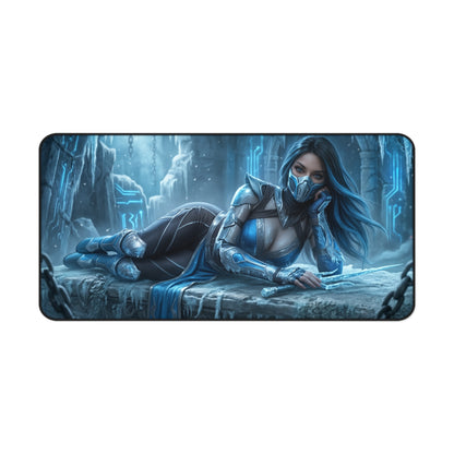 Frost Gaming Mouse Pad, Mortal Kombat Desk Mat, Ice Fighter Girl Setup — premium cryomancer artwork desk mat for smooth glide and durability