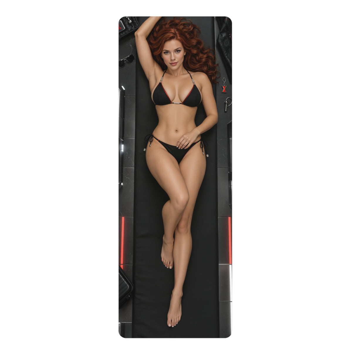 Black Widow Yoga Mat Natural Rubber Non Slip Pilates Fitness Mat