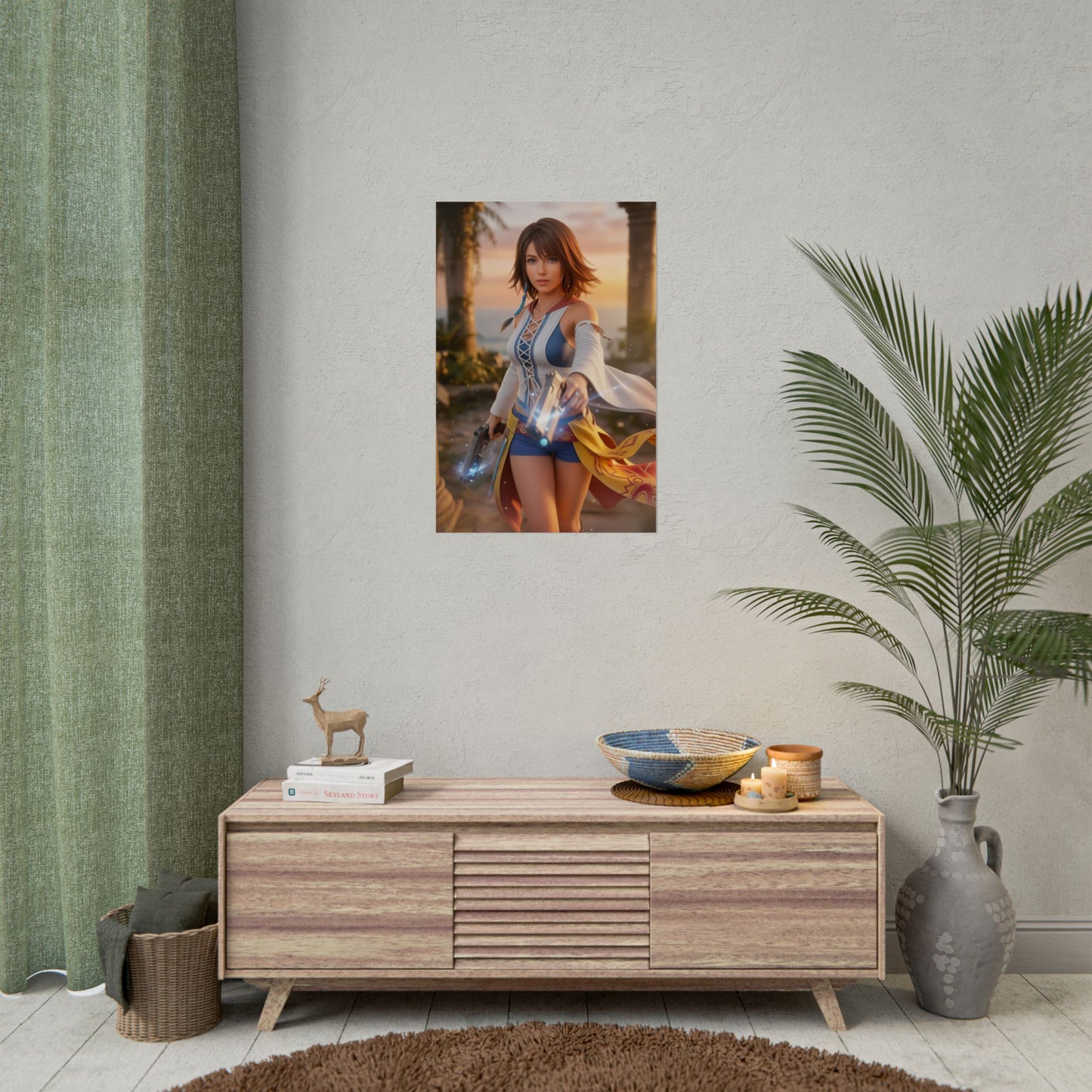 Yuna Final Fantasy Poster, Final Fantasy Wall Art Print, RPG Girl Decor, Fantasy Game Artwork, Gamer Gift