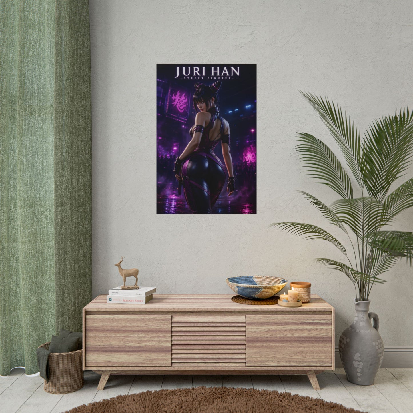 Juri Han Poster, Street Fighter Wall Art, Gaming Print, Pin Up Decor