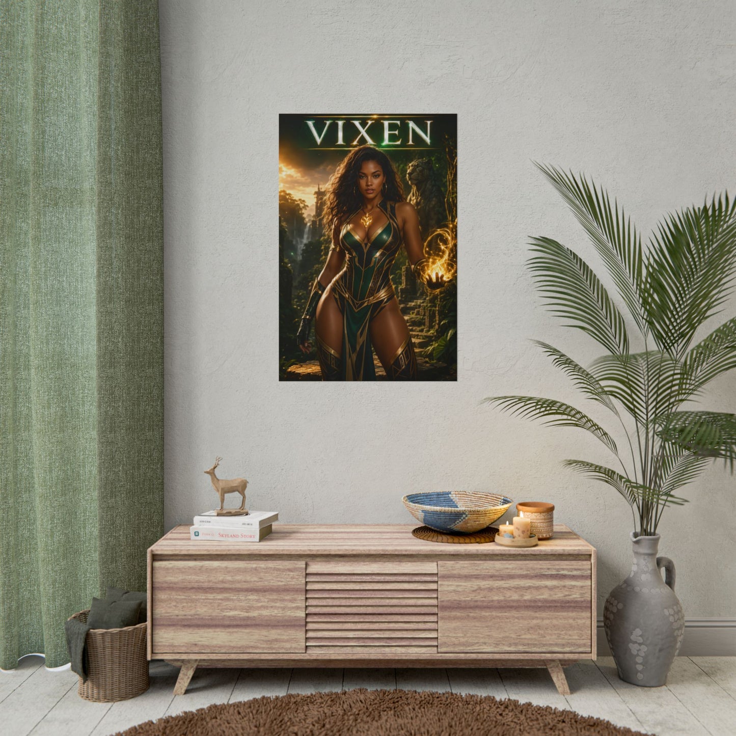 Vixen Poster, DC Comics Wall Art, Superhero Print, Gamer Decor