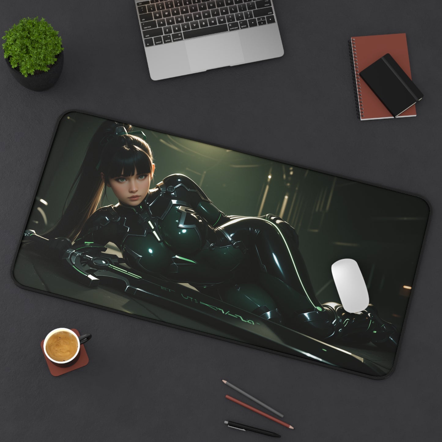 Eve-Schreibtischunterlage, Stellar Blade Game Girl-Mauspad, futuristisches Cyber ​​Warrior-Schreibtisch-Setup