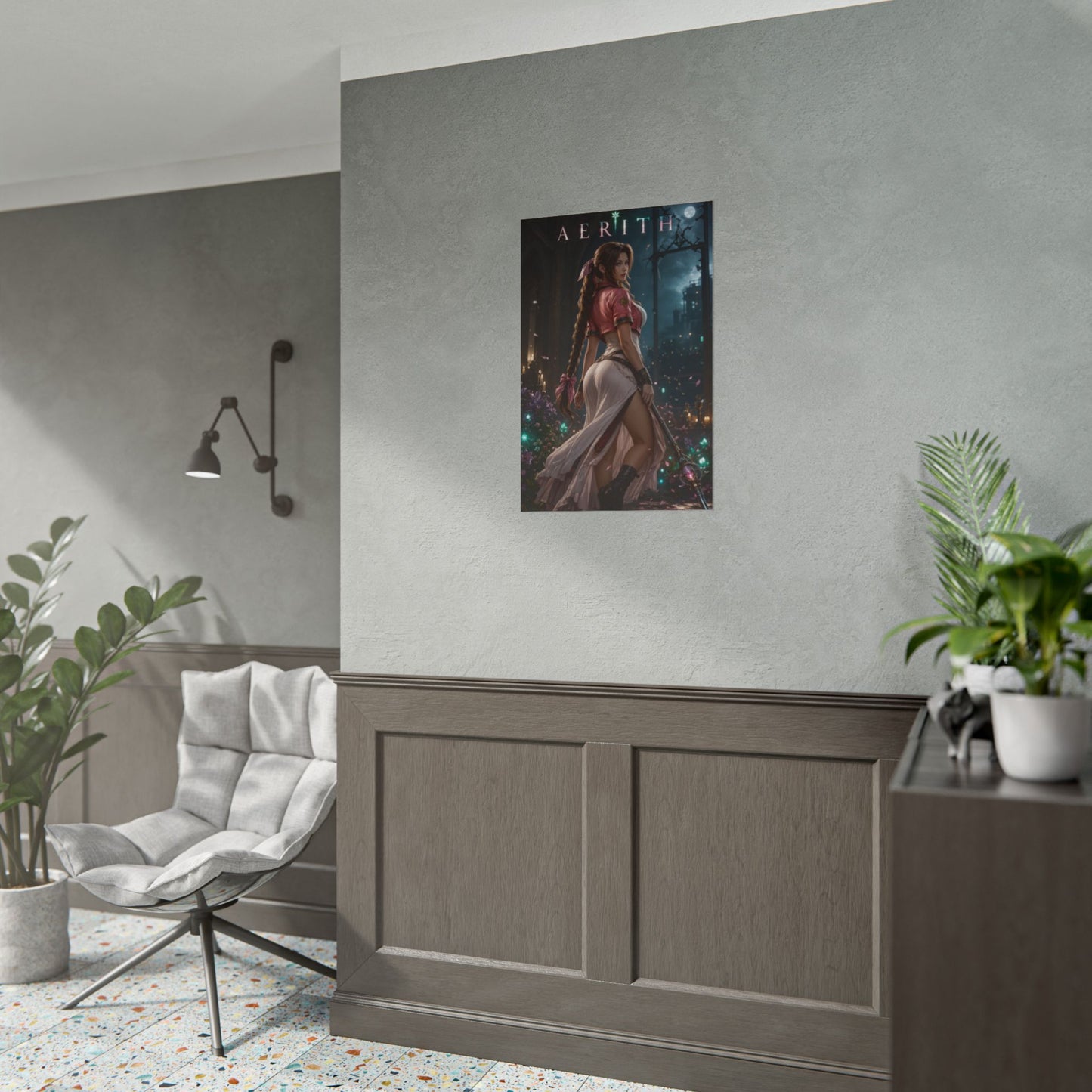 Aerith Gainsborough Final Fantasy VII Poster FF7 Wall Art Print