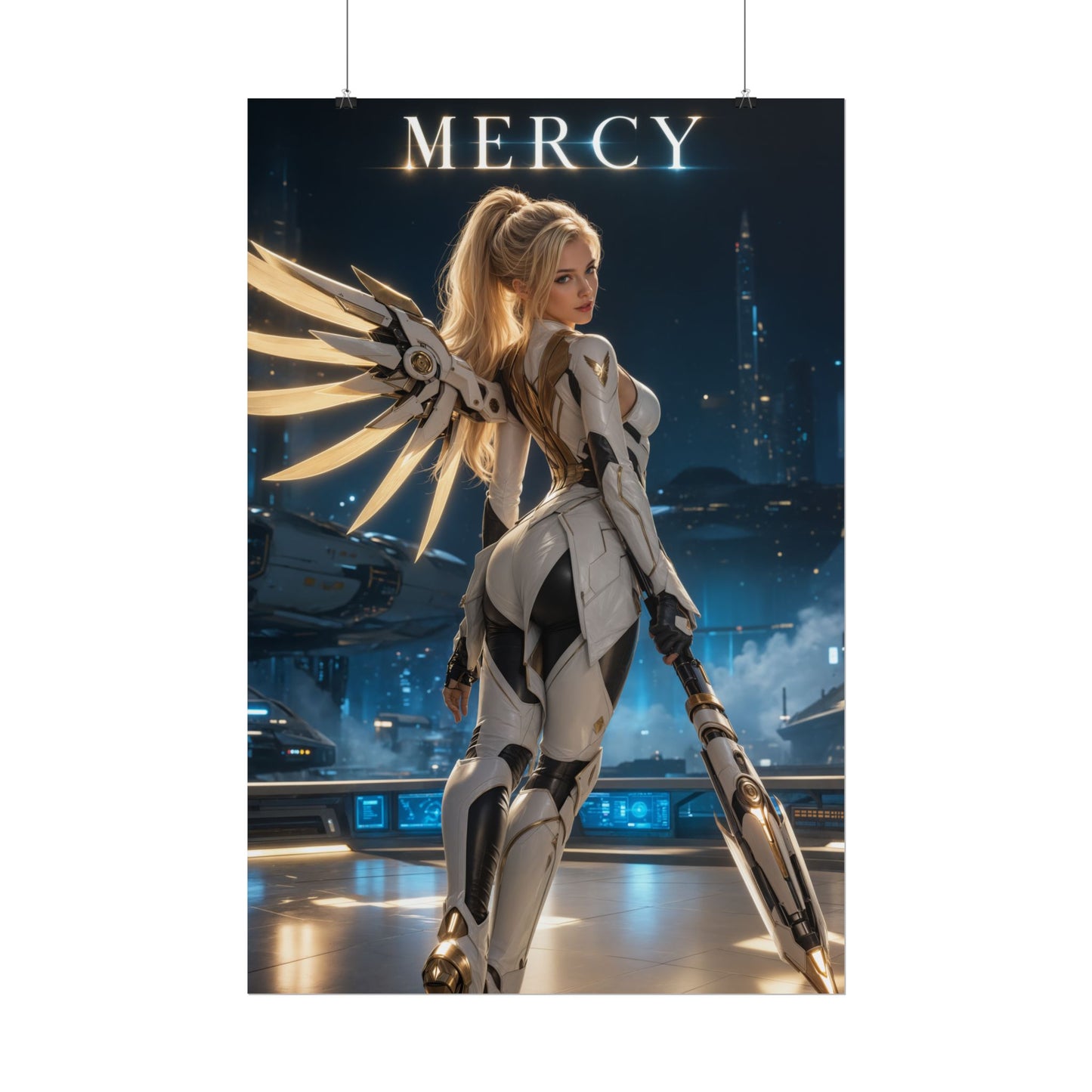 Mercy Overwatch Poster Blizzard Gaming Wall Art Print Decor