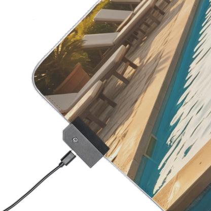 Ciri, Triss Merigold & Yennefer Desk Mat – LED RGB Pad with USB LED controller showing poolside art and rounded corner