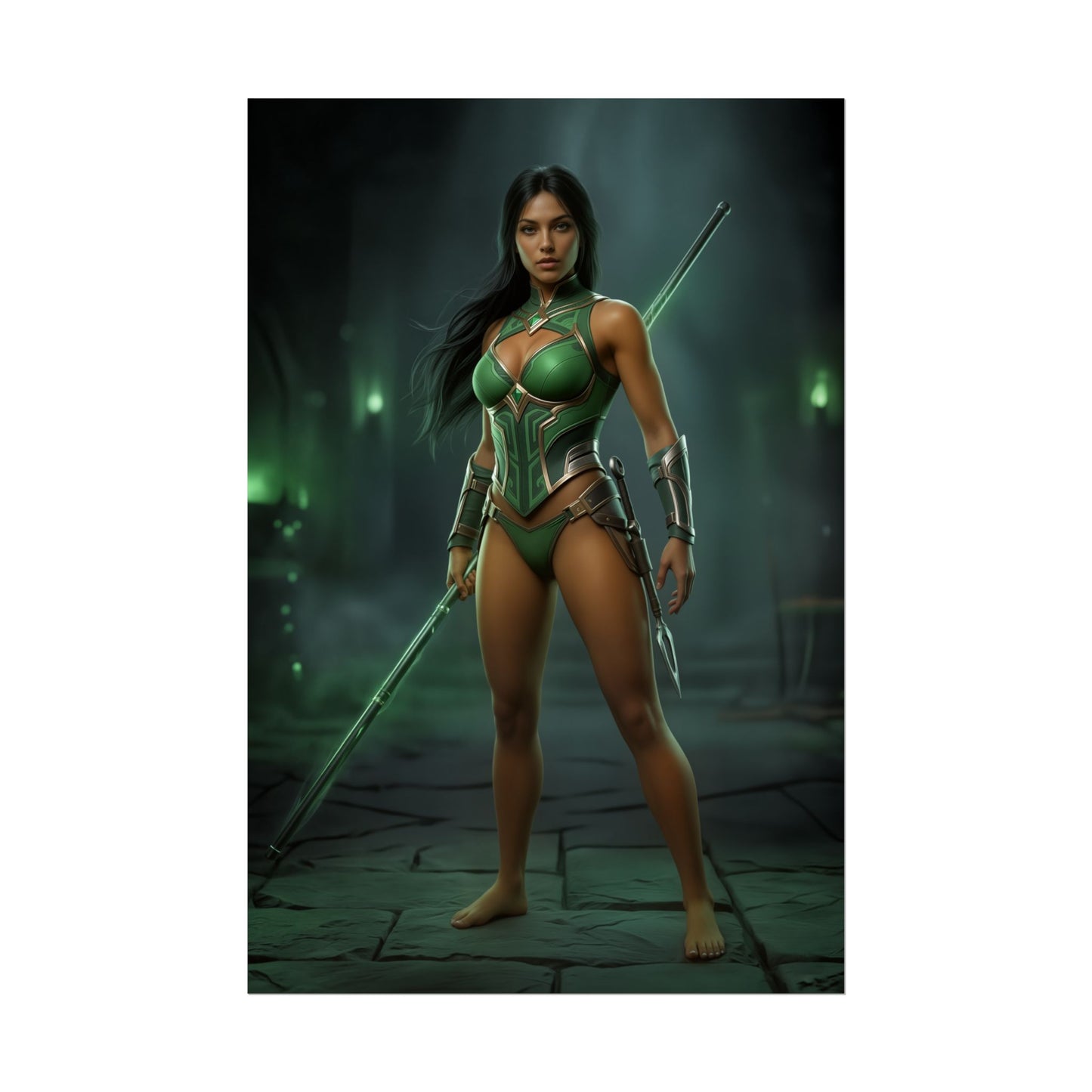 Jade Poster Mortal Kombat Green Energy Wall Art Print Gaming Decor