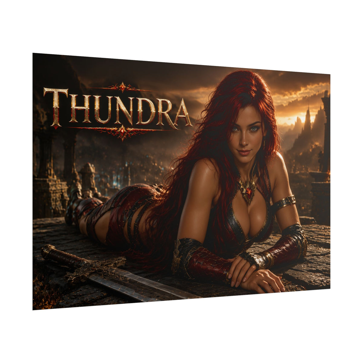 Comic Wall Art Thundra Poster Heroine Room Decor Collectible Character Print