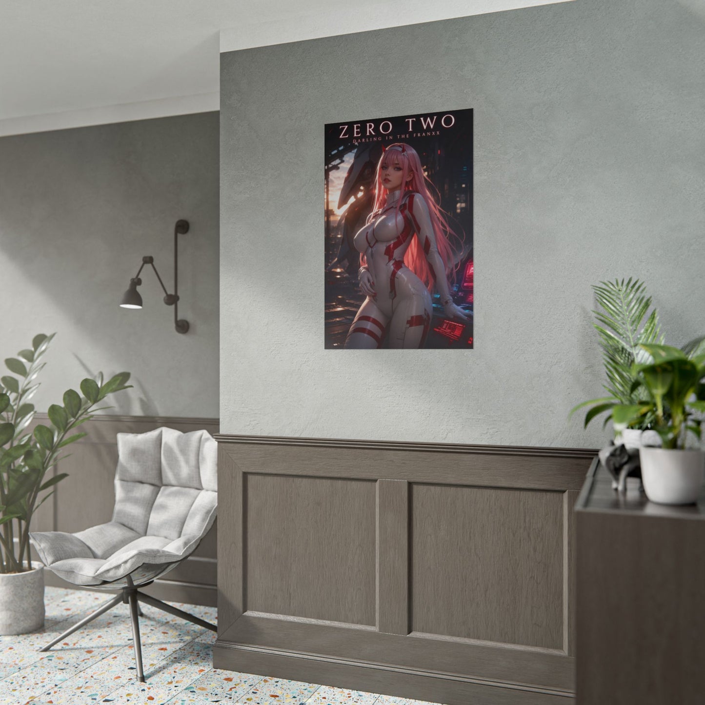 Zero Two Poster, Darling in the Franxx Wall Art, Anime Print Decor