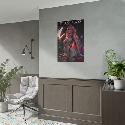 Zero Two Poster, Darling in the Franxx Wall Art, Anime Print Decor