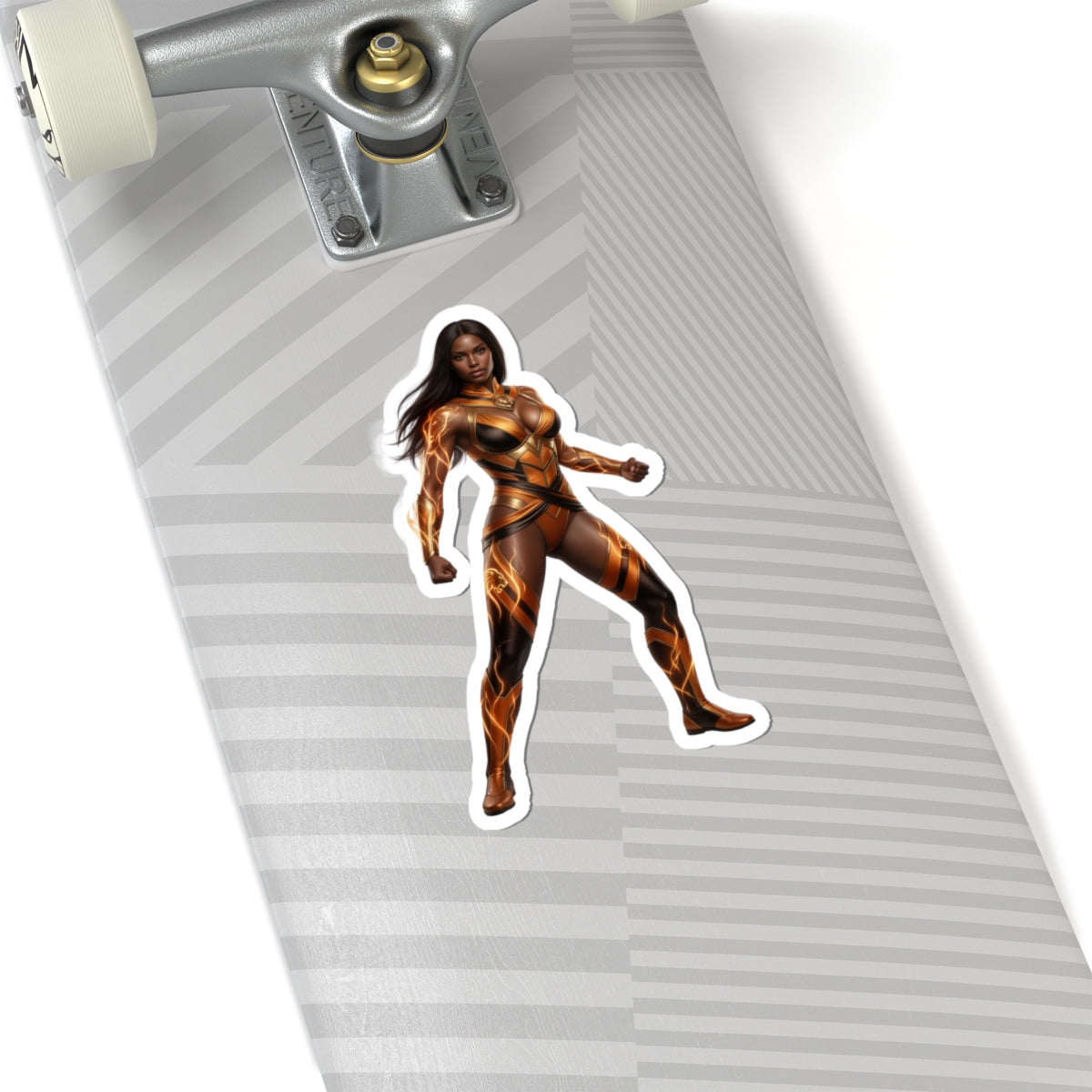 Vixen Sticker – Comic Heroine Vinyl Sticker for Laptops & Indoor Decor on skateboard, glossy durable vinyl with vibrant comic-style artwork