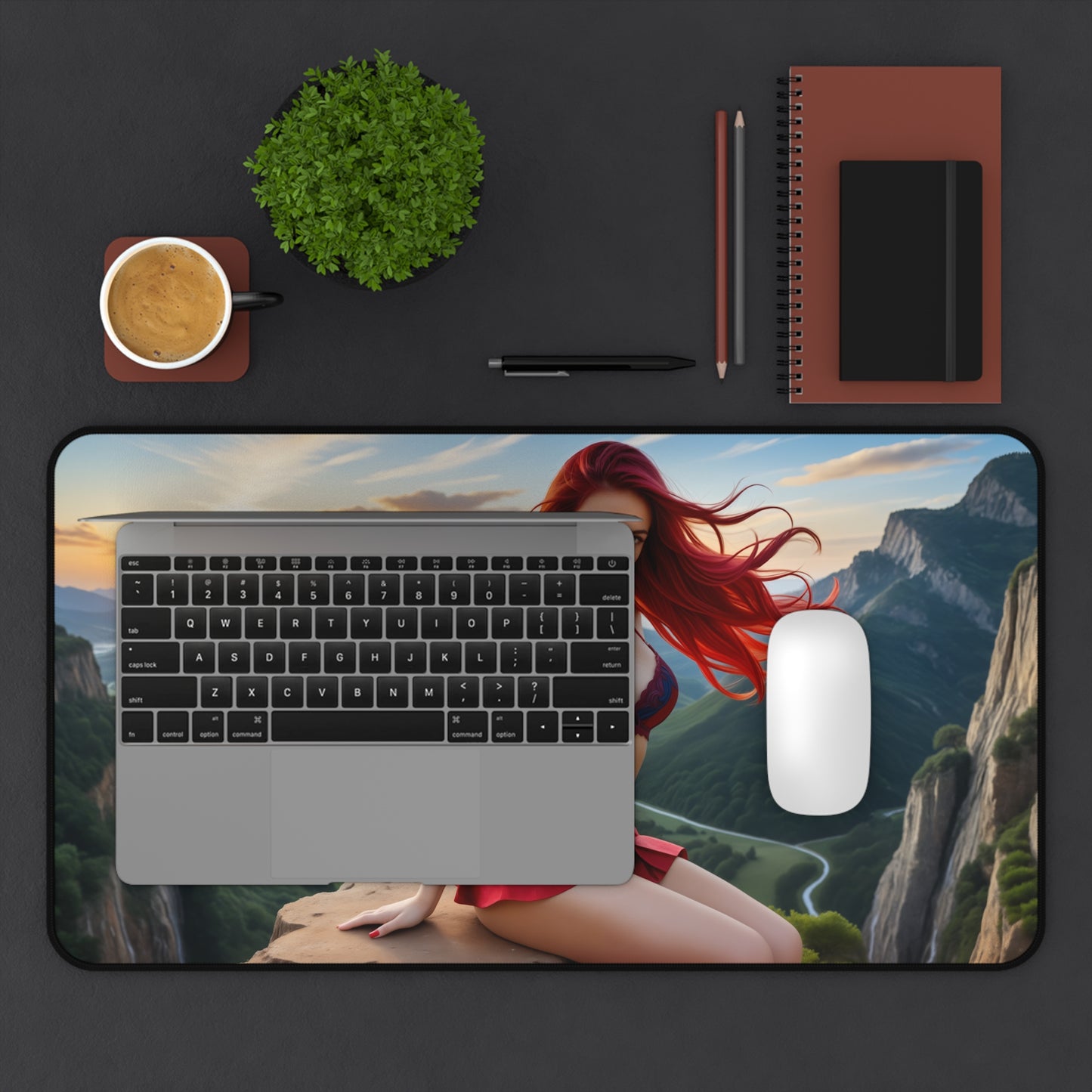 Erza Scarlet Schreibtischunterlage, Fairy Tail Mauspad, Anime-Heldin Gamer-Schreibtischdeko