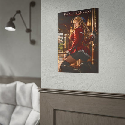 Karin Kanzuki Poster, Street Fighter Wall Art, Gaming Print, Pin Up Decor