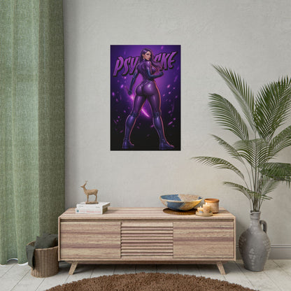 Psylocke Kunstdruck, Marvel Poster, Mutant Ninja Girl Wandkunst, Comic Charakter Deko, Geschenk für Fan