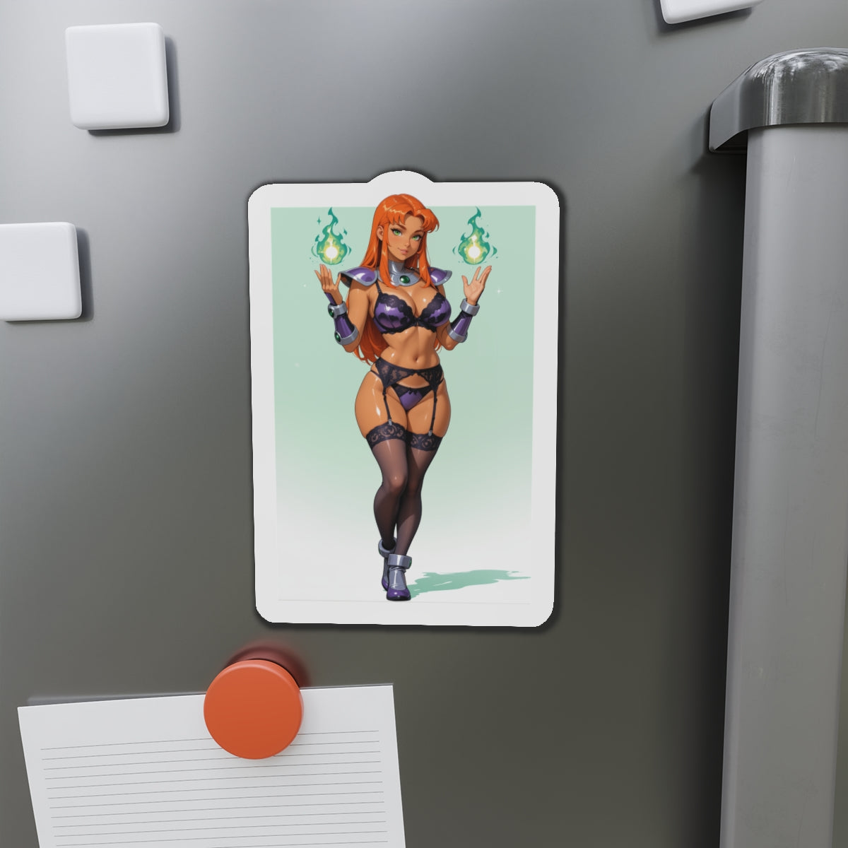 Starfire-Magnet – Kühlschrankmagnet mit Anime-Motiv aus Teen Titans, heiße Heldin als Deko