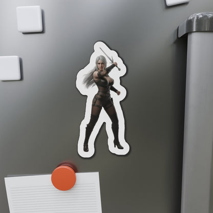 Ciri Magnet – The Witcher Game Heroine Fridge Magnet, Anime Style Decor die-cut vinyl fridge magnet showing anime-style Ciri art