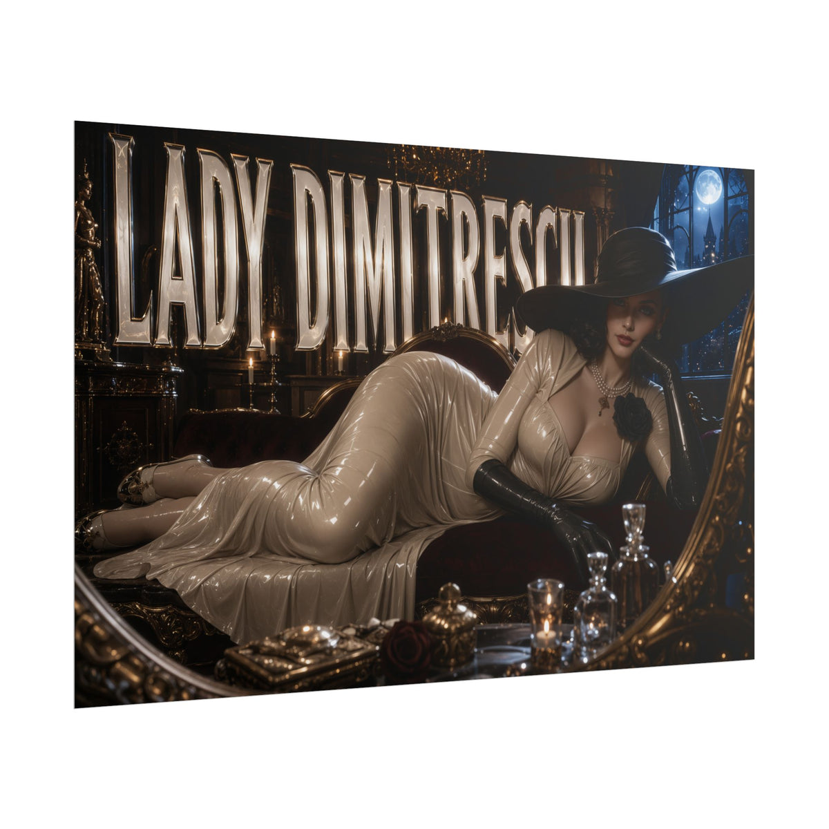 Lady Dimitrescu Resident Evil Poster Gaming Wall Art Gamer Room Decor Art Print
