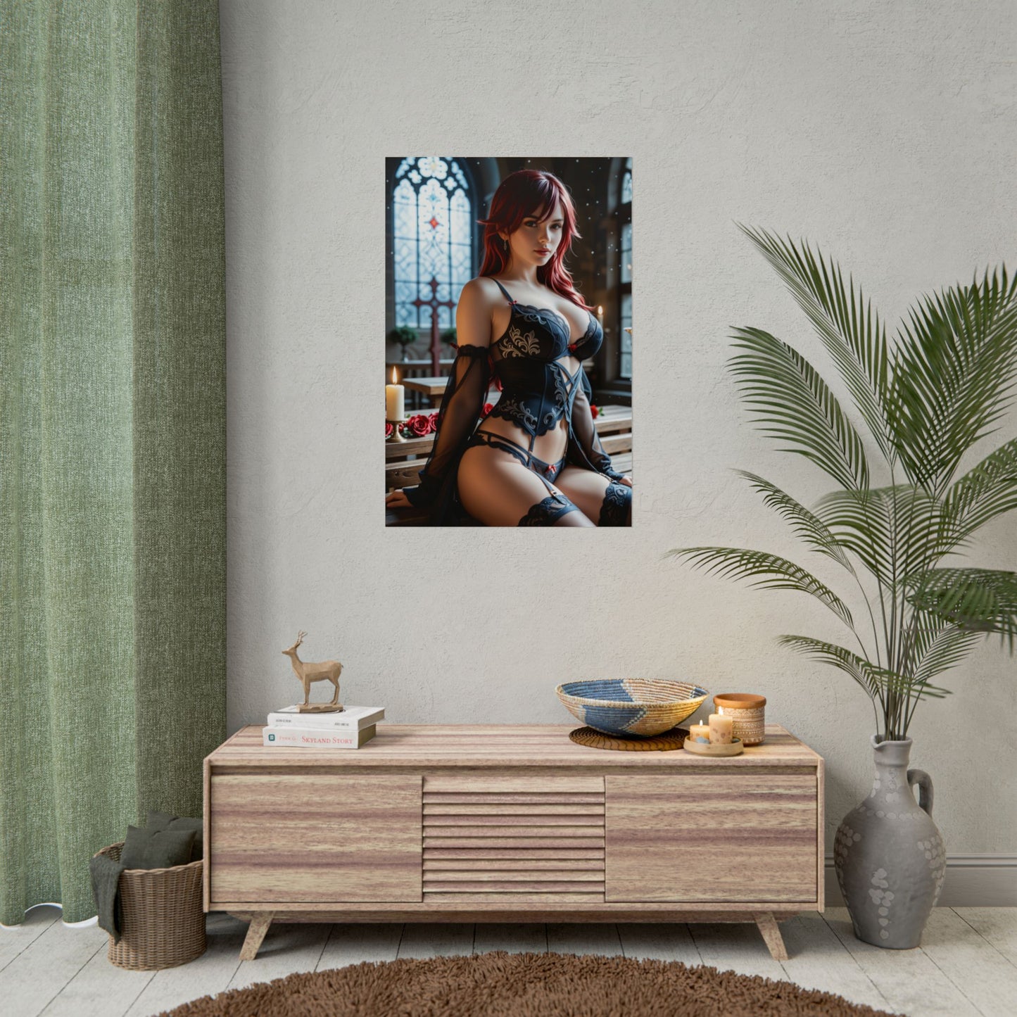 Постер аніме Розарія | Настінне мистецтво Вайфу для декору кімнати в стилі готичного фентезі-отаку