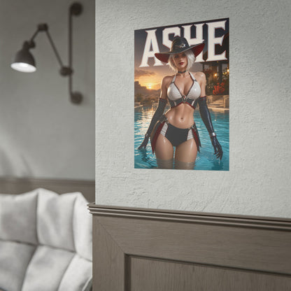 Ashe Overwatch Gaming Poster Wall Art Gamer Room Decor Collectible Print