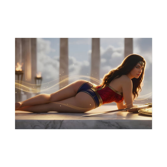 Wonder Woman Poster, DC Comics Art Print, Superhero Wall Art