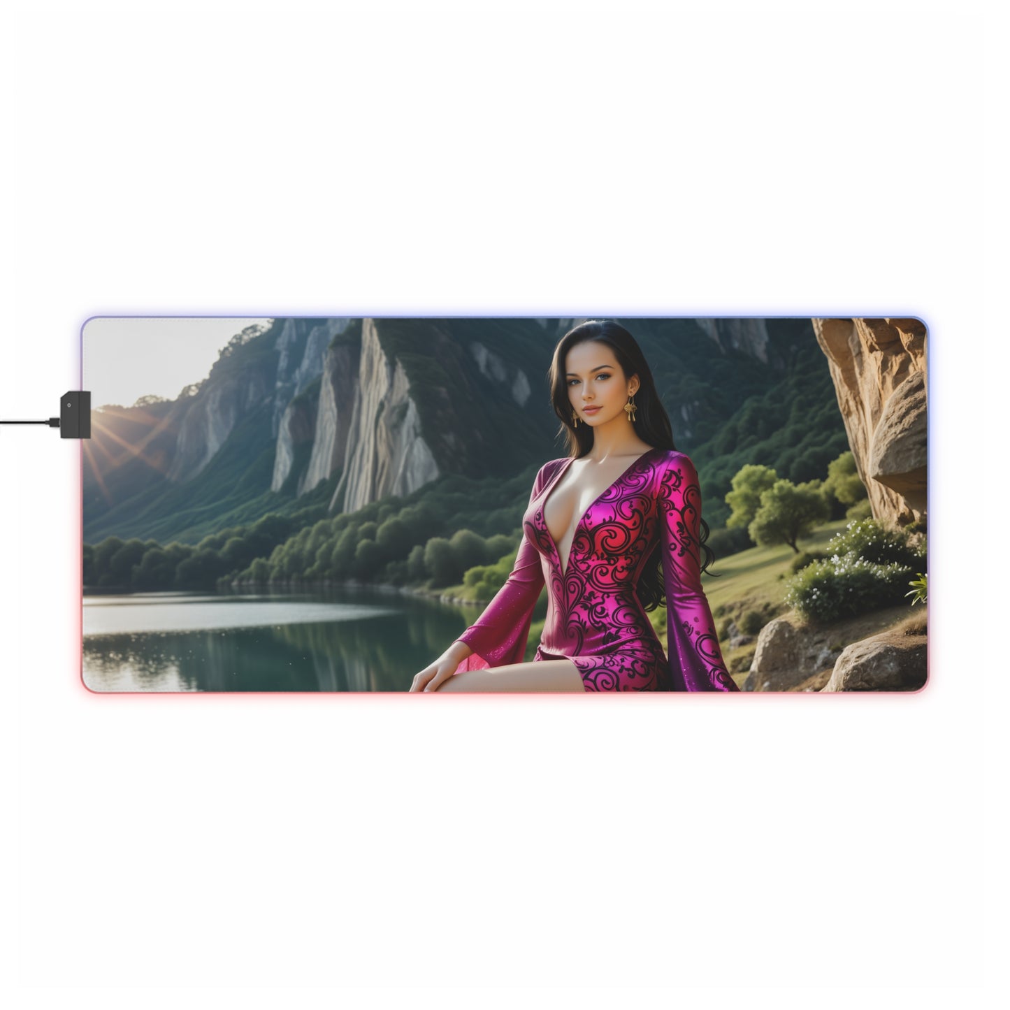 Килимок для столу Boa Hancock – світлодіодний RGB-підкладка, ігровий комплект із романтичною дівчиною з аніме Вайфу