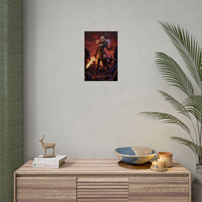 Magik Poster, Marvel Art Print – Dark Sorceress Wall Art on minimalist game room wall, high-res dark fantasy superhero decor