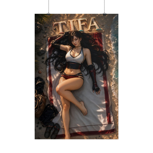 Tifa Lockhart Gaming Poster Wall Art Gamer Room Decor Collectible Print