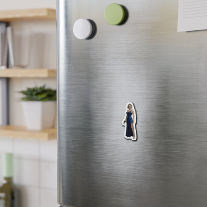 Grace Ashcroft Magnet, Resident Evil Fridge Magnet, Gaming Room Decor — anime-style collectible on stainless steel fridge