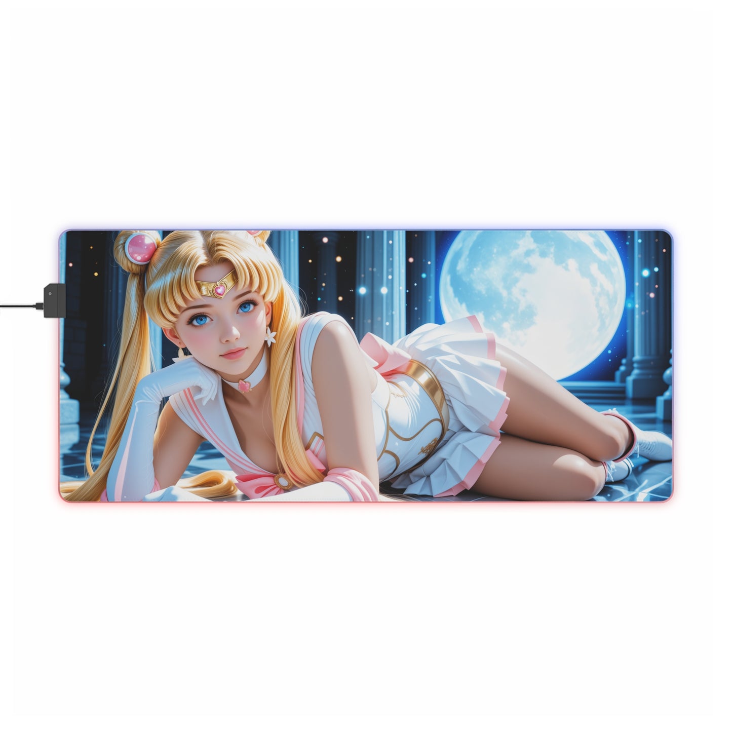 Килимок для столу Sailor Moon – світлодіодний RGB-підкладка, елегантна конфігурація дівчини з аніме Вайфу