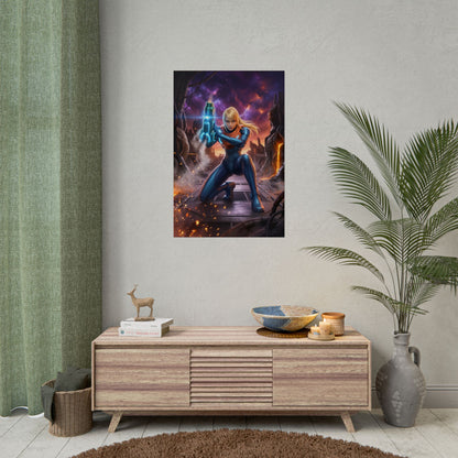 Samus Aran Poster – Sci Fi Wall Art Print, Space Hero Collector Decor