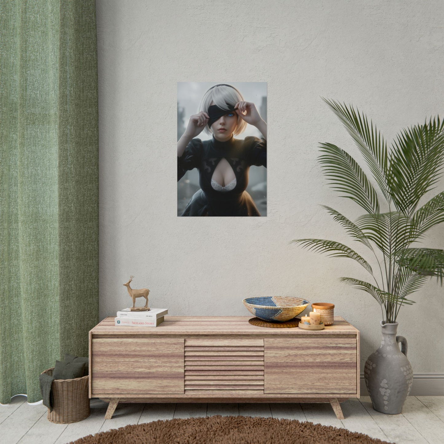 2B Nier Automata Poster, Nier Automata Wall Art Print, Android Girl Art, Gaming Room Decor, Gamer Gift
