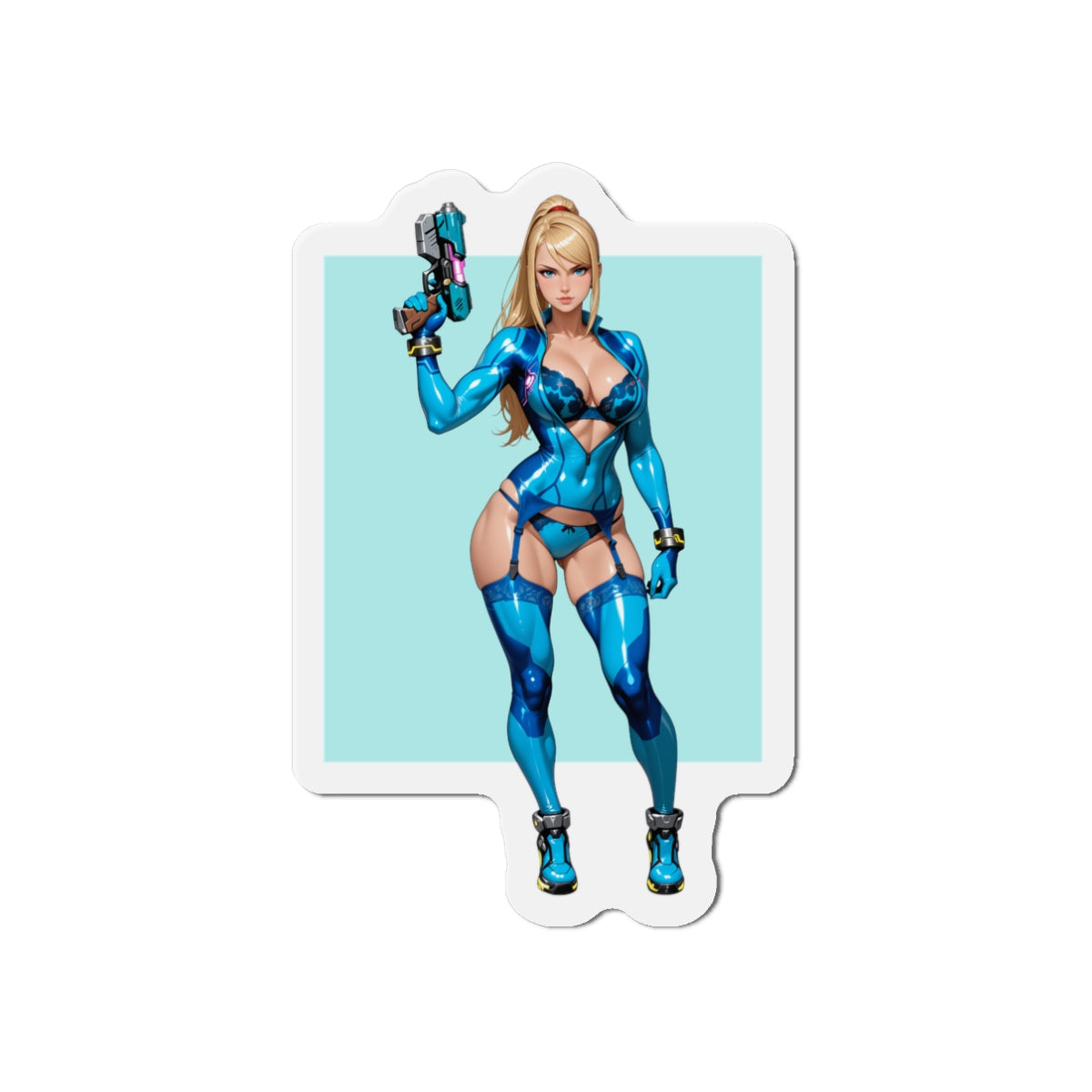 Samus Aran Weltraumjäger-Magnet – Anime-Sci-Fi-Mädchen-Kühlschrankmagnet, Gamer-Deko