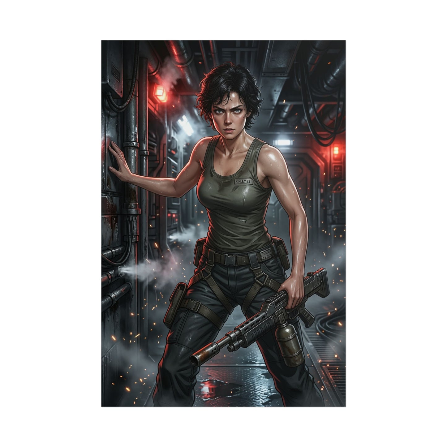 Ellen Ripley Alien Poster Sci Fi Woman Wall Art Space Survivor Print Movie Character Gaming Room Decor Gift
