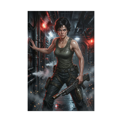 Ellen Ripley Alien Poster Sci Fi Woman Wall Art Space Survivor Print Movie Character Gaming Room Decor Gift